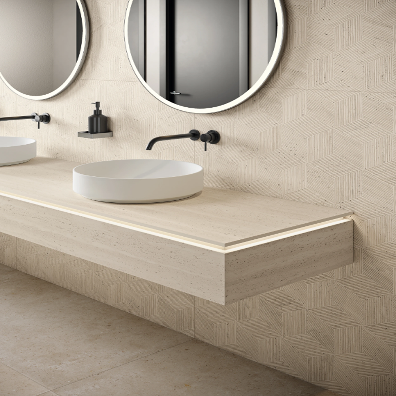 Sensi Roma Ivory Satin Cube Deco 24" X 48"