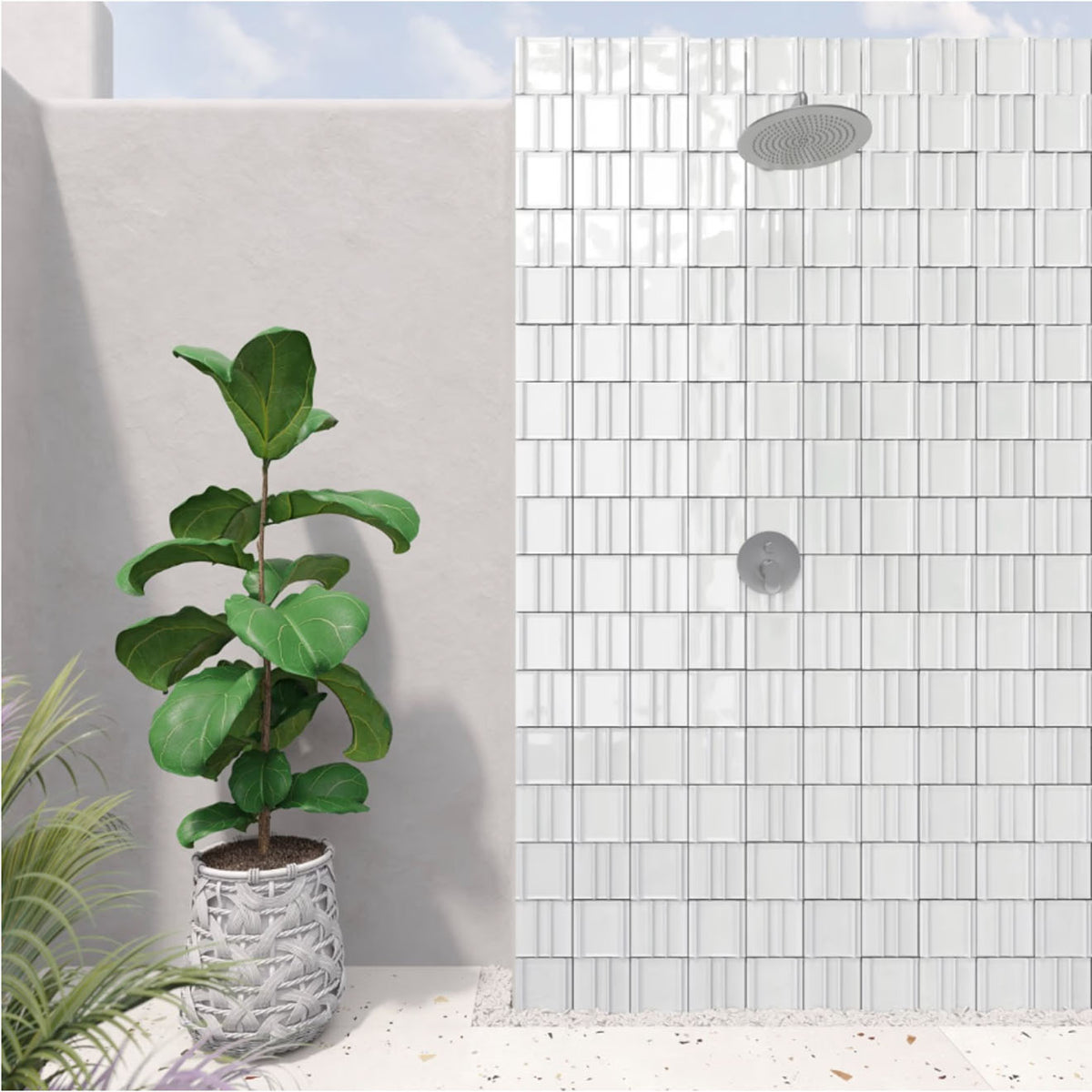 Kinro Snow White 6" x 6" 3D Polished Patterns Square