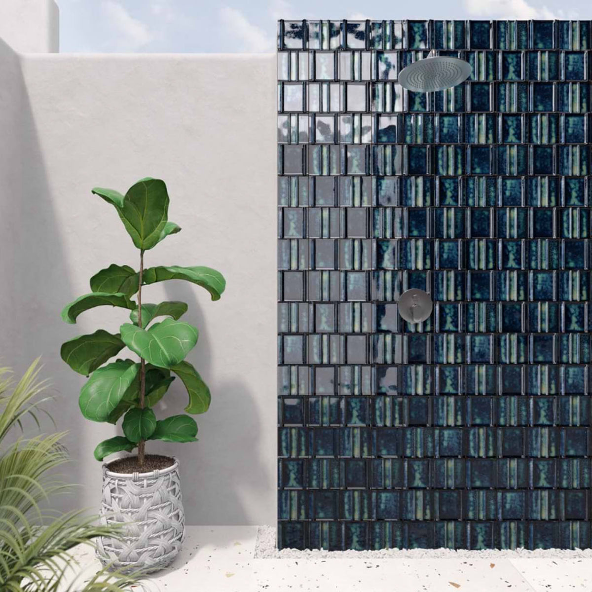 Kinro Ocean Blue 6" x 6" 3D Metallic Matte Patterns Square