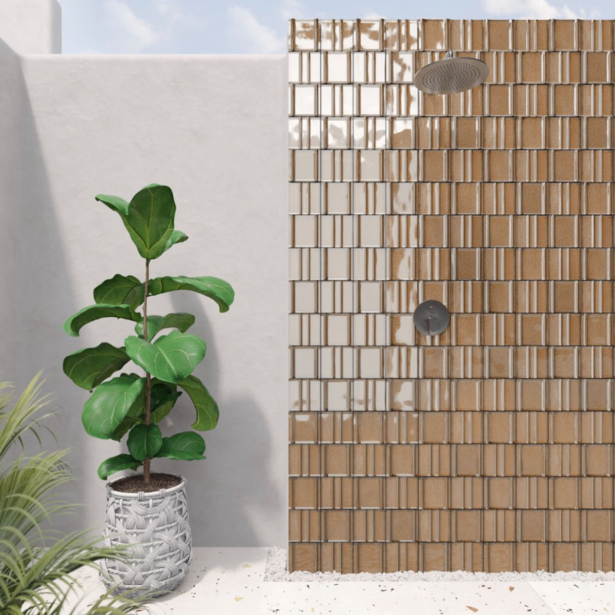 Kinro Golden Brown 6" x 6" 3D Metallic Matte Patterns Square