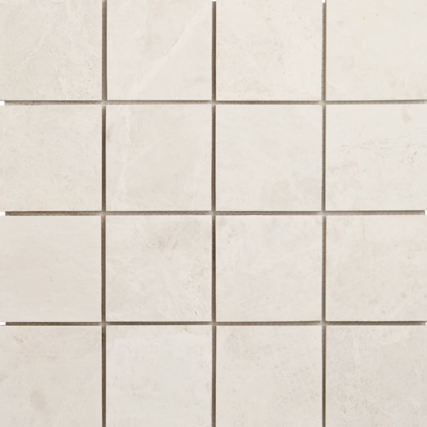 Mosa White 3" Square Honed Mosaic