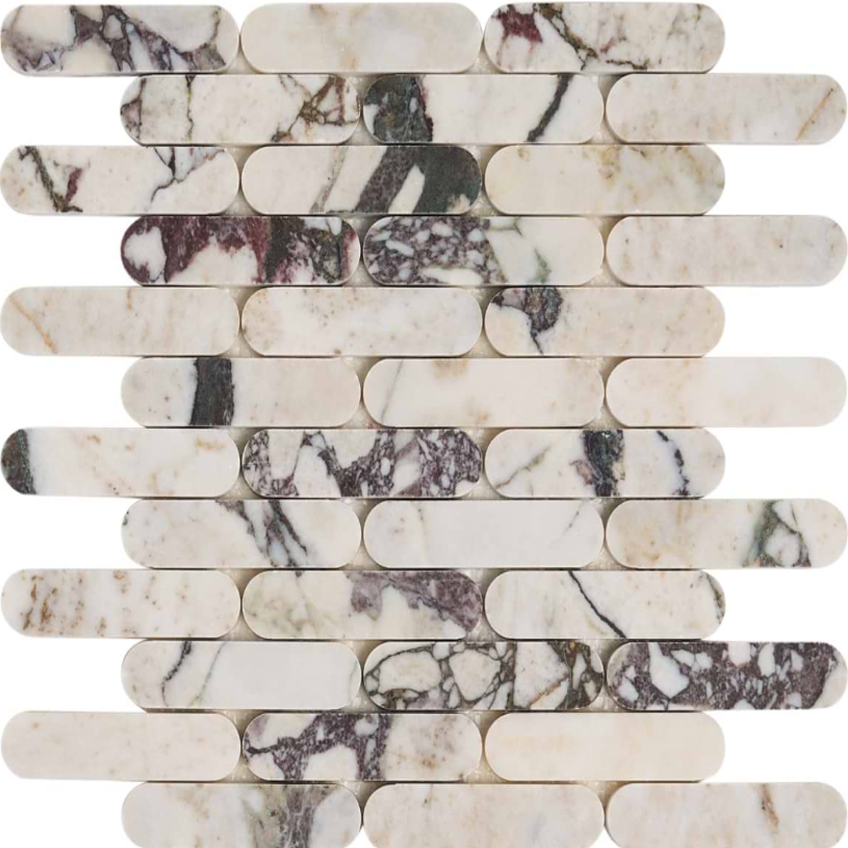 Calacatta Viola Premium 1x4 Pill Honed Mosaic