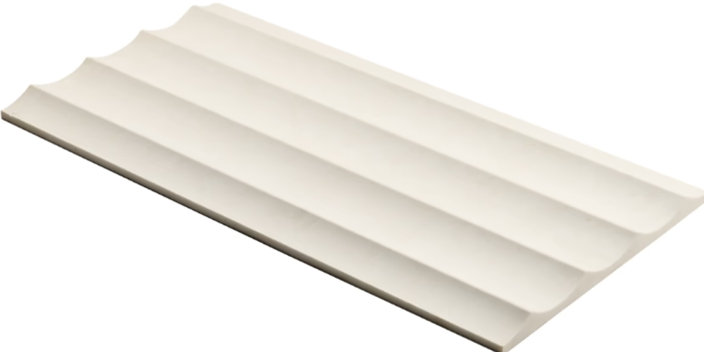 Mosa White Stonework 12" X 24" Fluted 3D Honed