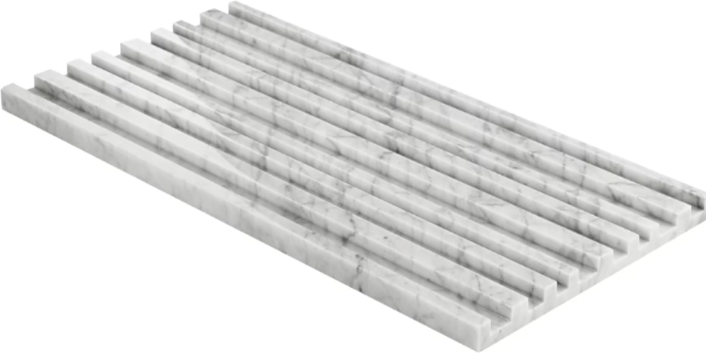 Carrara White Stonework 12"x24" Barcode 3D Polished