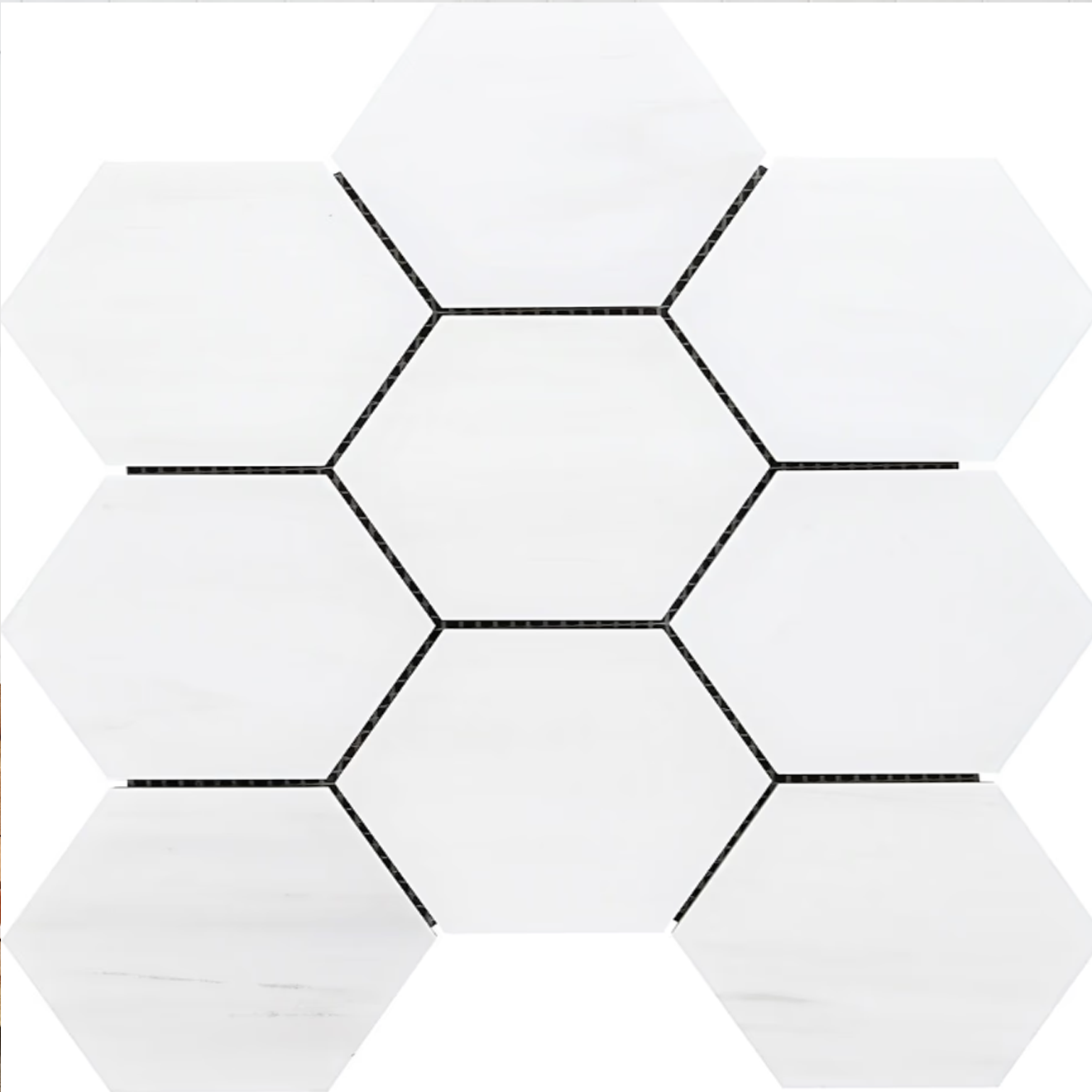 Bianco Dolomite White 4" Hexagon Premium Mosaic Polished