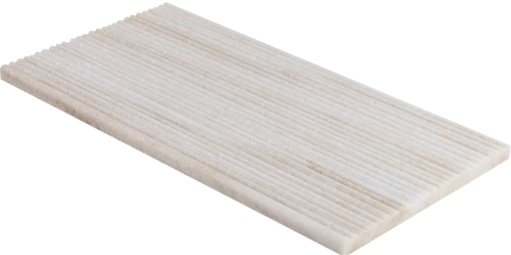 Waves Golden Valley White 12" x 24" Fluted 3D Honed