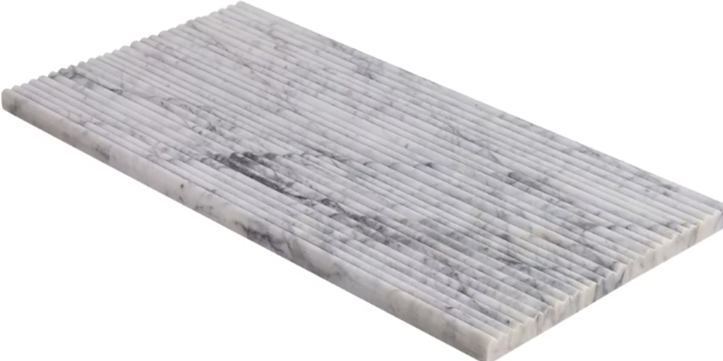 Waves White Lion 12" x 24" Fluted 3D Honed