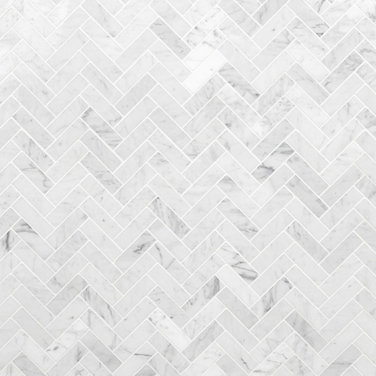 Carrara 1" x3" Herringbone Mosaic Polished