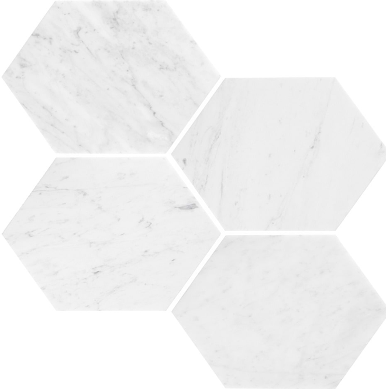 Carrara 10" Hexagon Honed