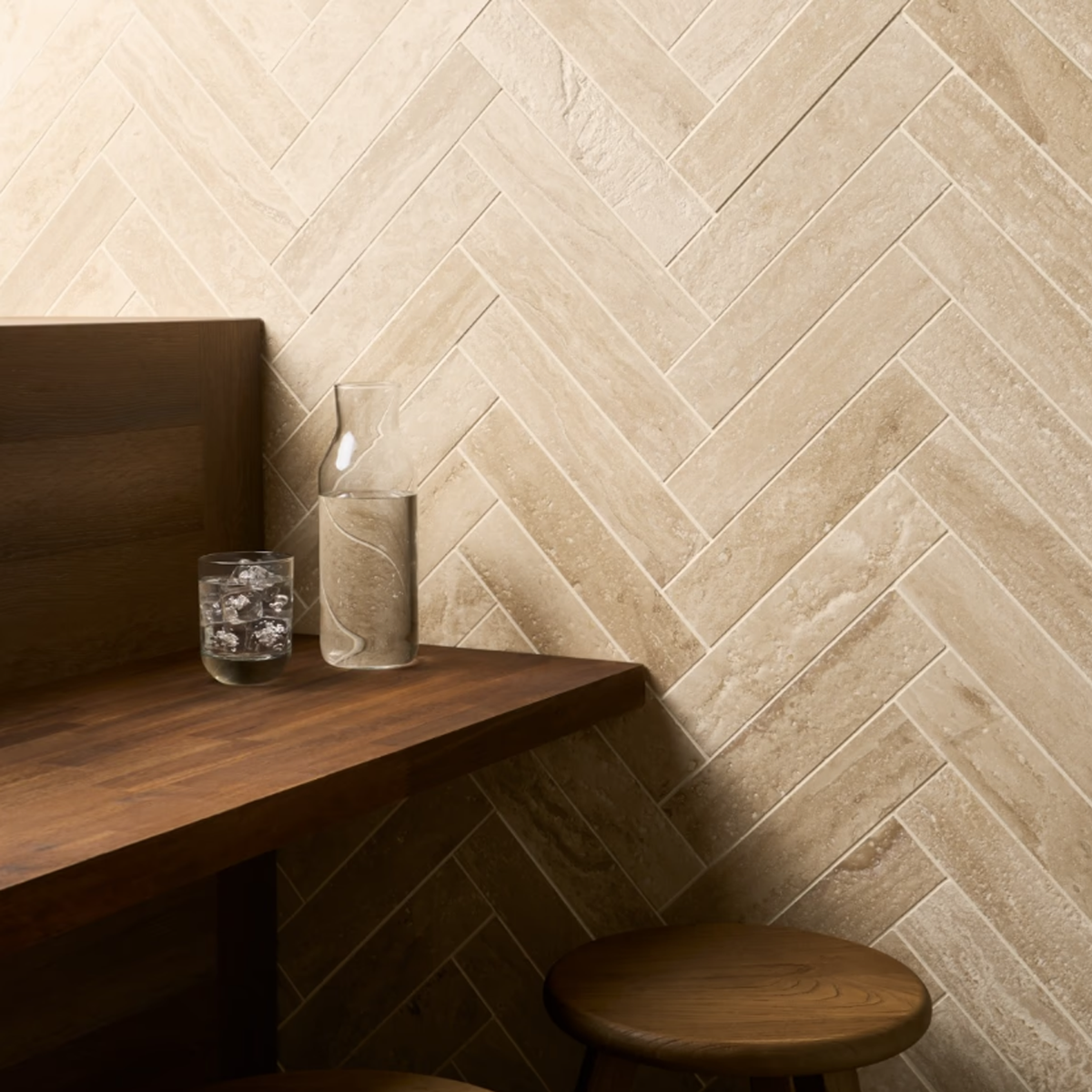 Ivory Travertine 2.5" x 12" Filled Vein Cut Brushed