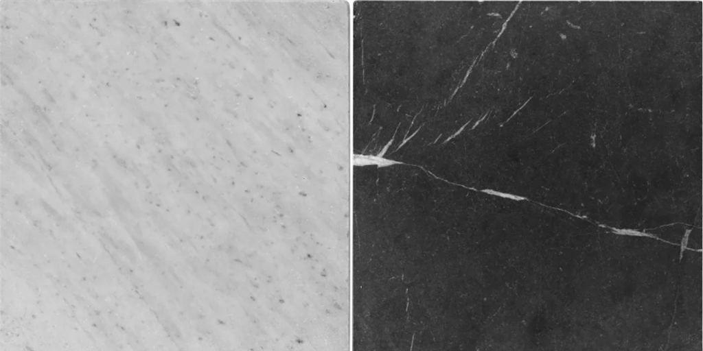 Avanti Nero Marquina Black and Bianco Carrara White 12" x 12" Tumbled Checkerboard