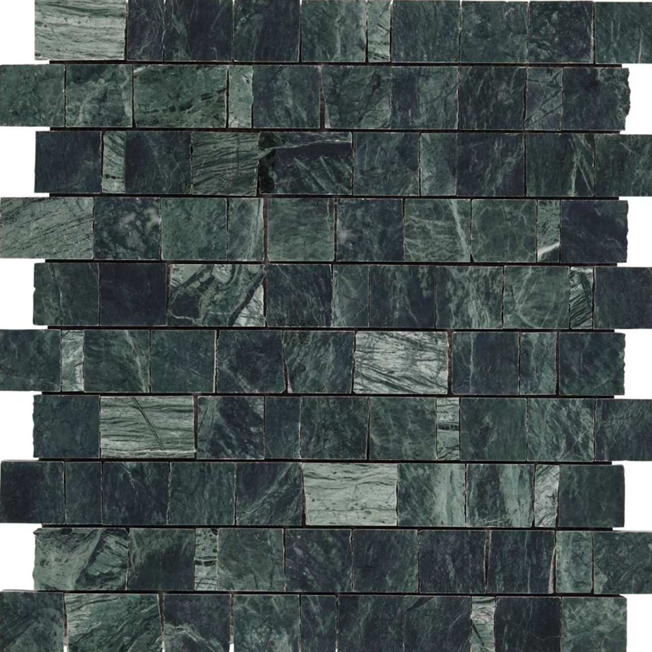 Avanti Verde Green Hand Clipped Rectangle Joint Mosaic Honed