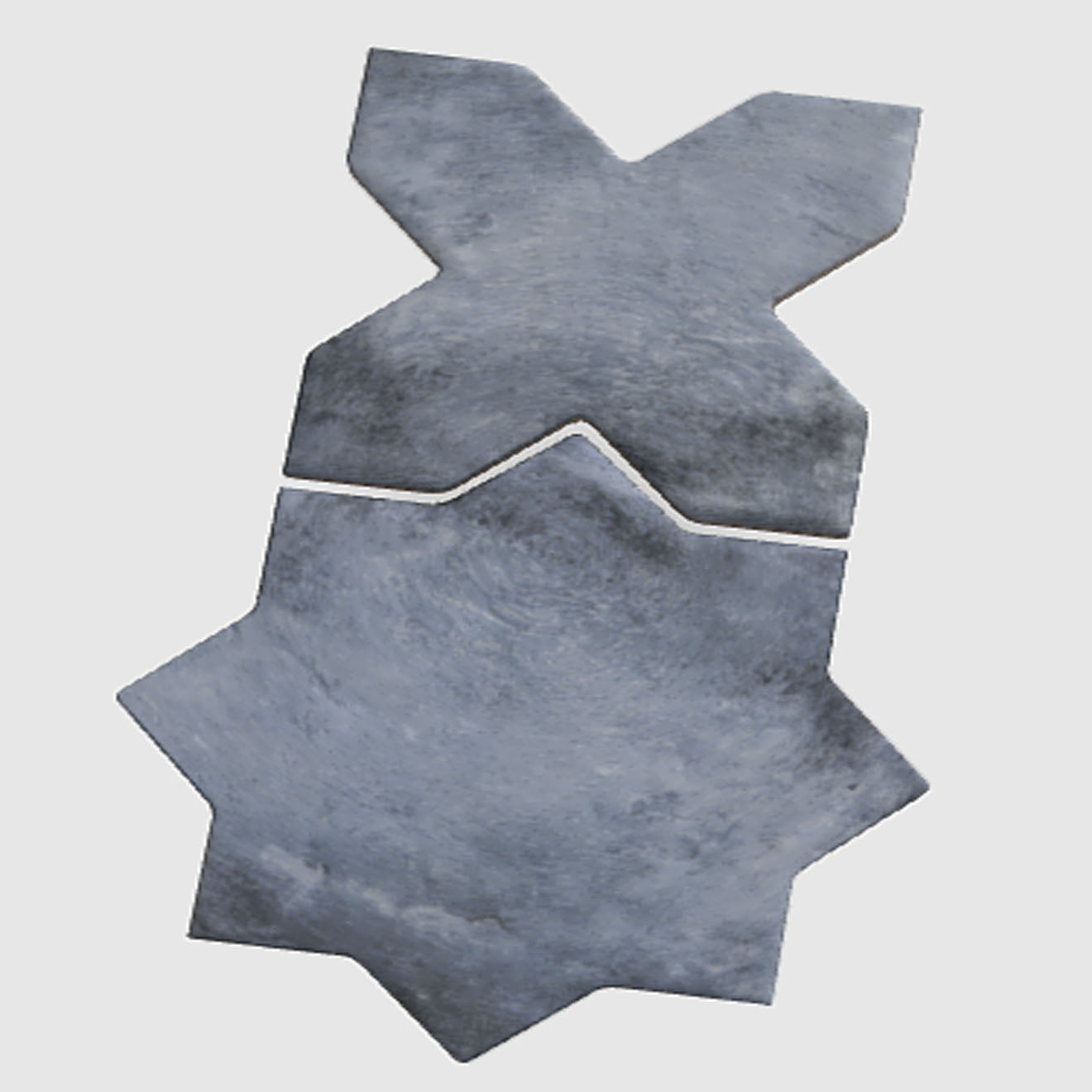 Parma Denim Blue Star and Denim Blue Cross 6.10" x 6.10" Terracotta Look Matte