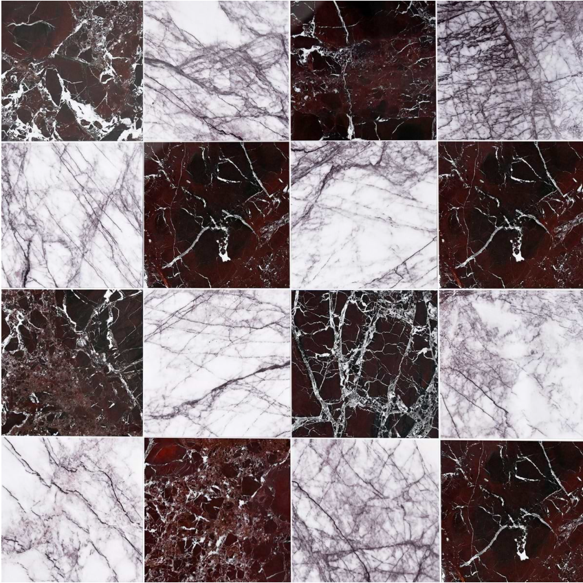 Alterno Lilac and Rosso Levanto Red  Checkerboard Polished 12" X 12"