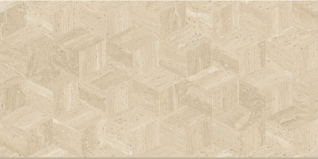 Sensi Roma Cream Satin  Cube Deco 24" X 48"