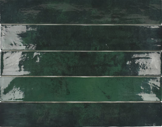 Zellige Ceramic Emerald Green 2" x 16" Polished