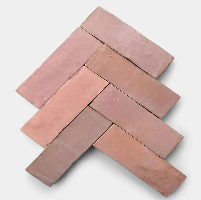 Blush Sand Handmade Glazed Clay Tile — 2" × 6"