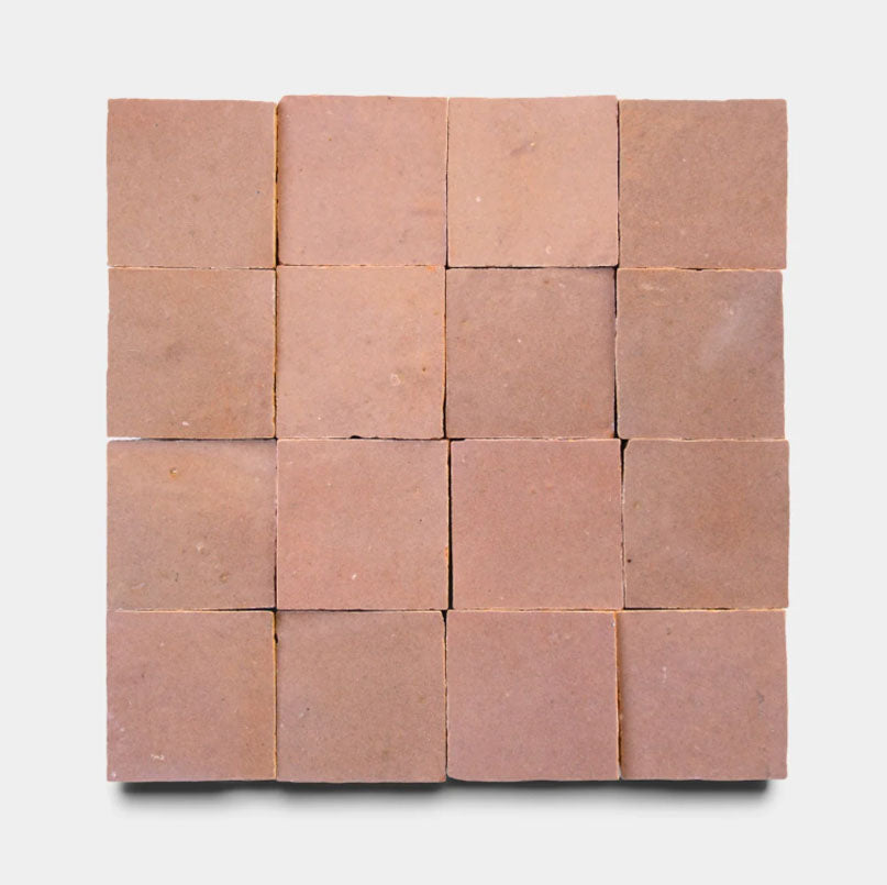 Blush Sand Handmade Glazed Clay Tile — 2" × 6"