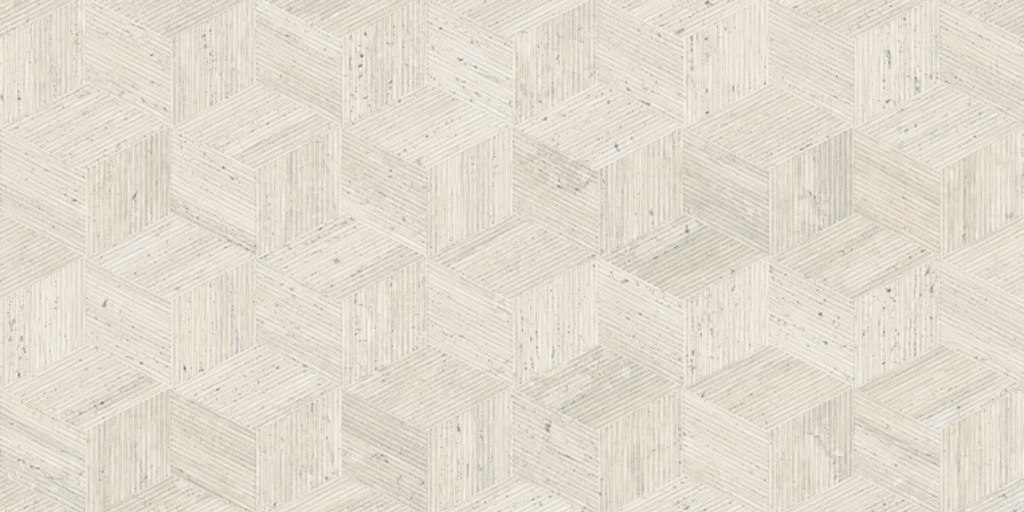 Sensi Roma Ivory Satin  Cube Deco 24" X 48"