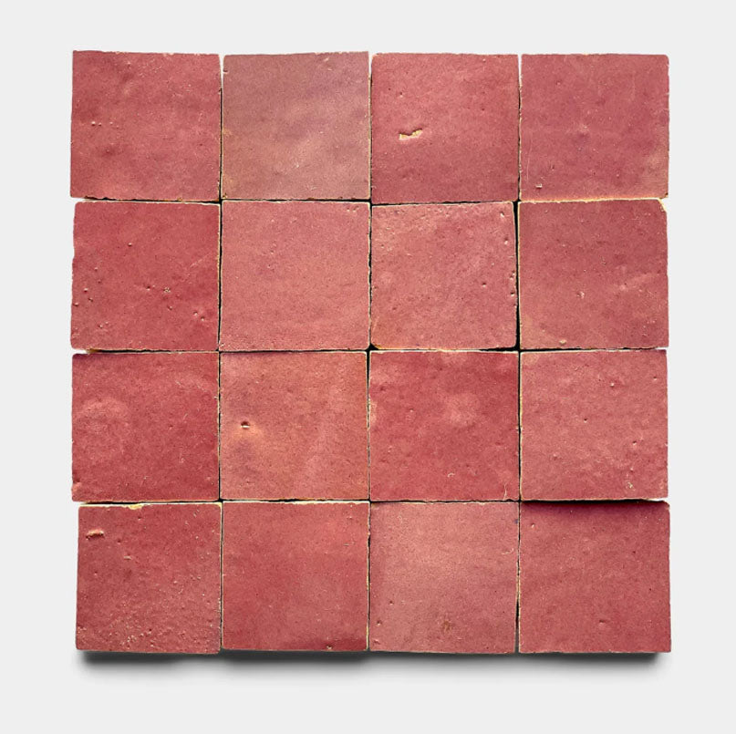 Vintage Coral Handmade Glazed Clay Tile — 2" × 6"