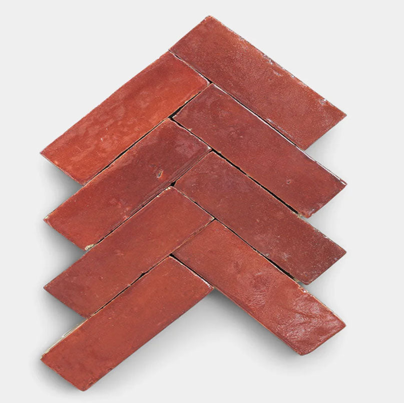 Sunbaked Clay Handmade Glazed Clay Tile — 2" × 6"