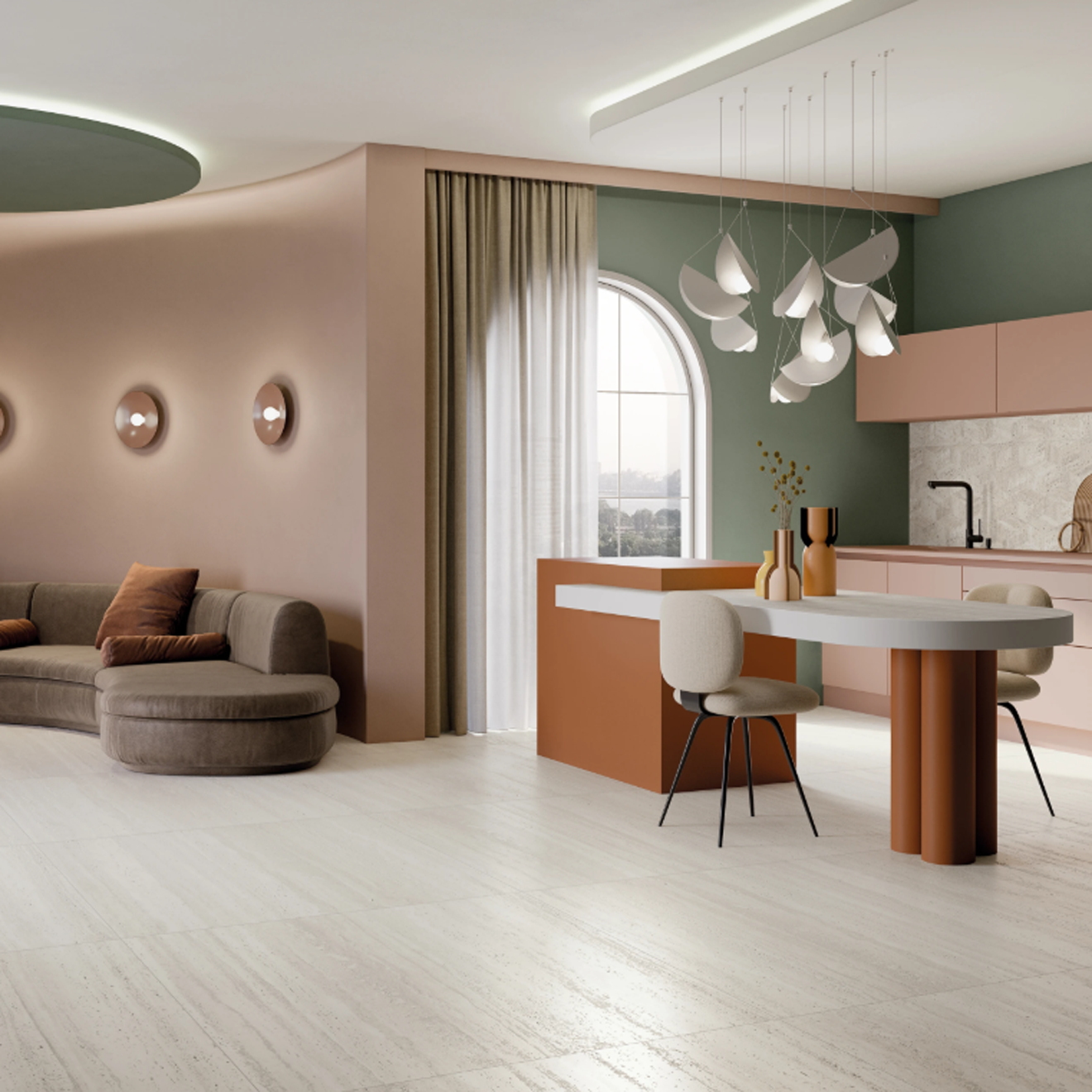 Sensi Roma White Satin Field 48" X 48"