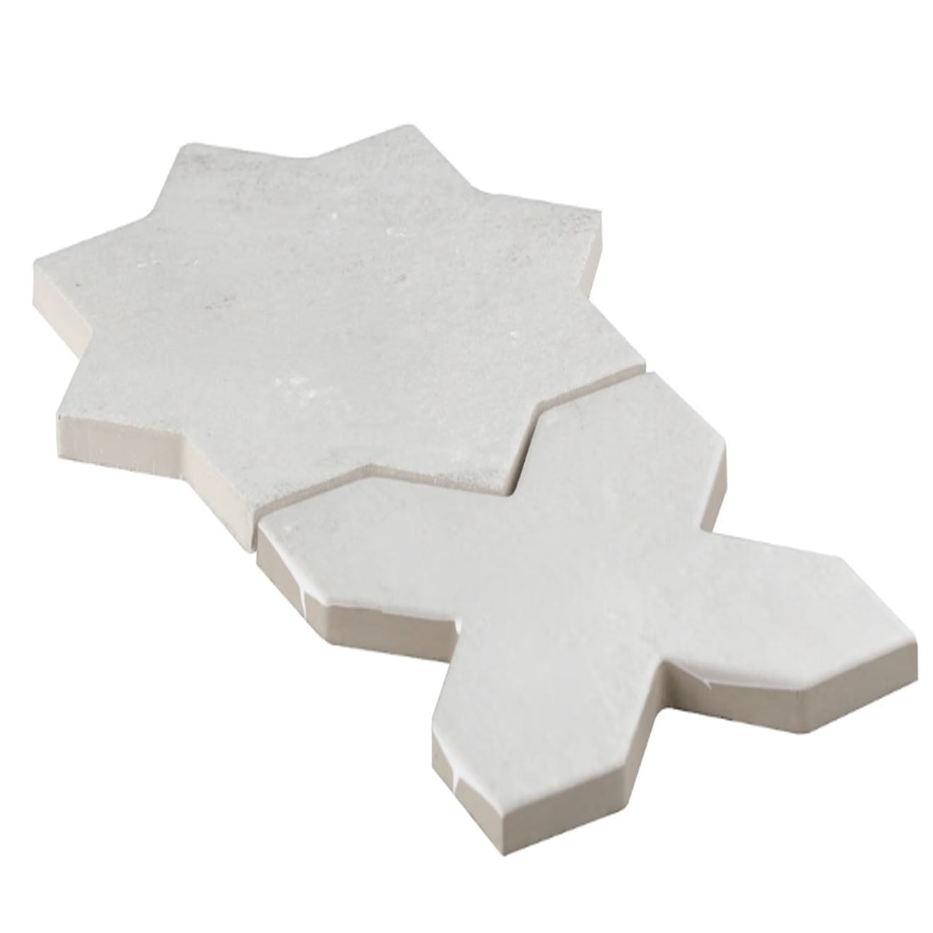 Parma Dove Gray  Star and Dove Gray Cross 6.10" x 6.10" Terracotta Look Matte