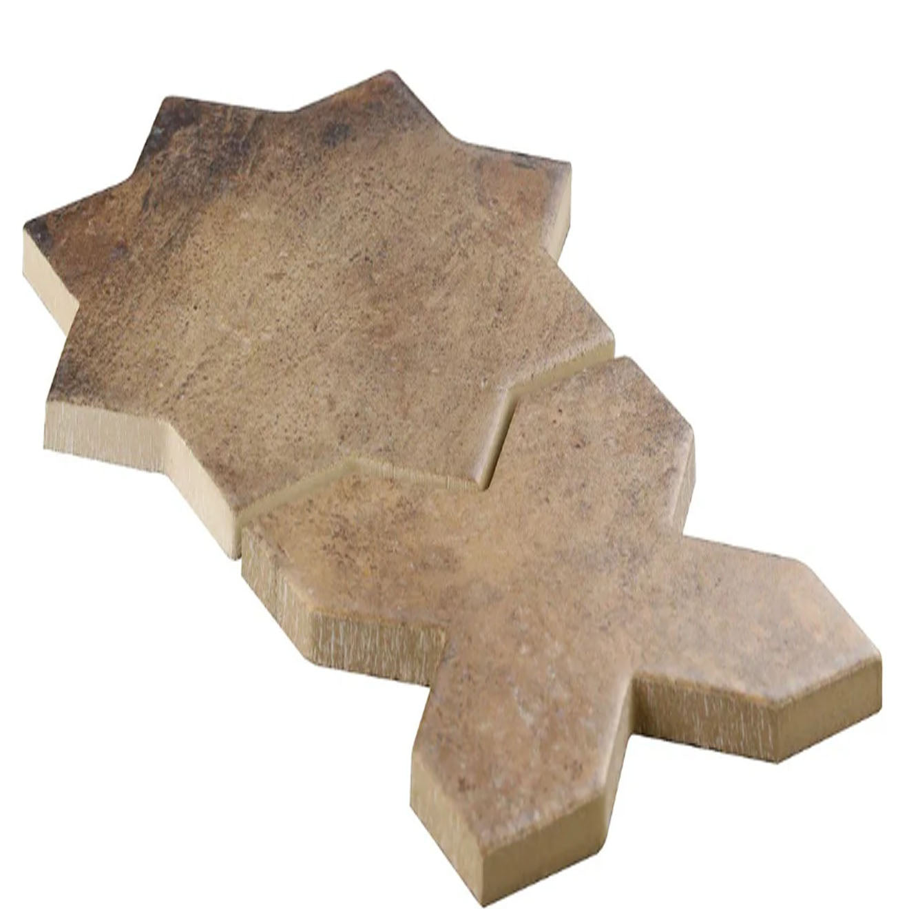 Parma Taupe Star and Taupe Cross 6.10" x 6.10" Terracotta Look Matte