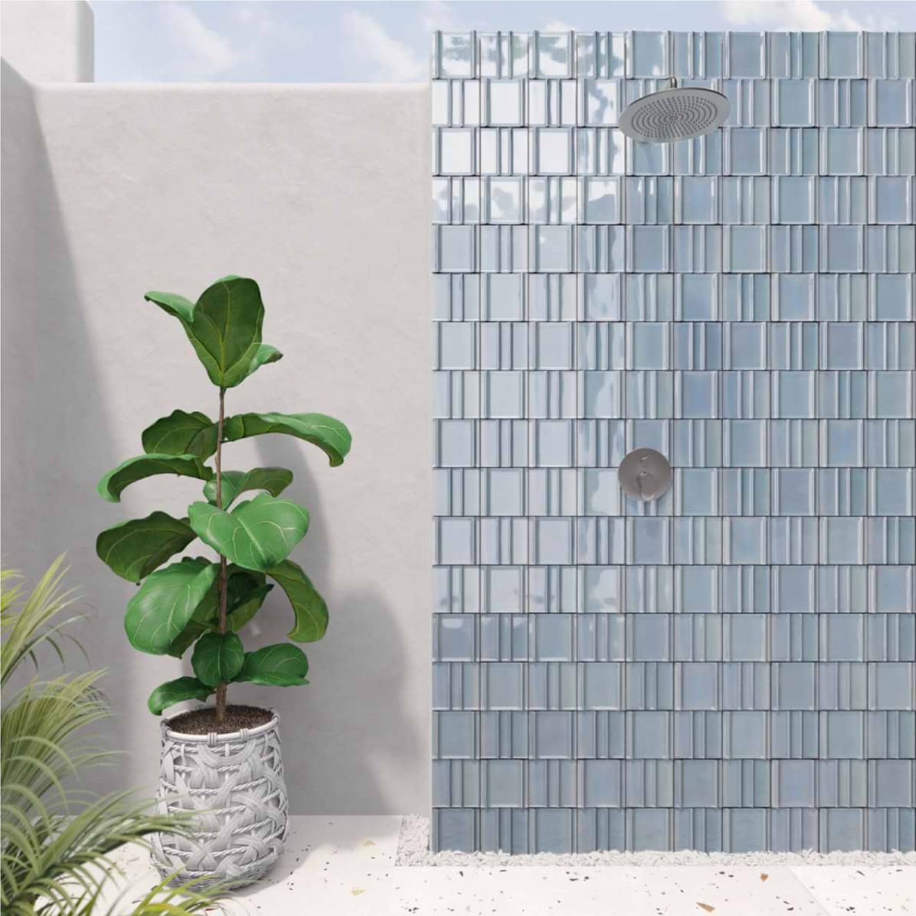 Kinro River Blue  6" x 6" 3D  Polished Patterns Square