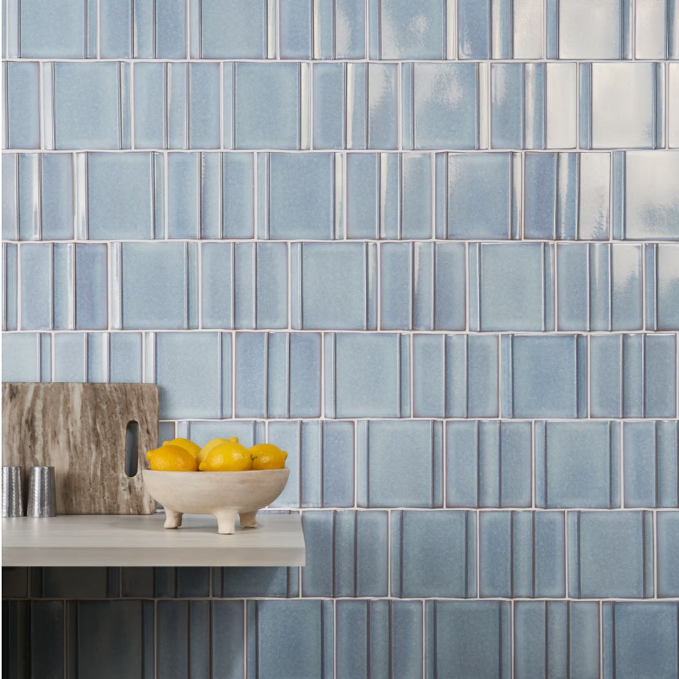 Kinro River Blue  6" x 6" 3D  Polished Patterns Square