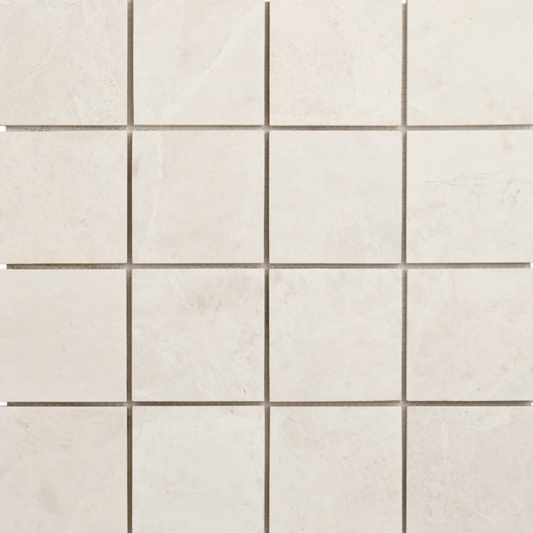 Mosa White 3" Square  Honed Mosaic