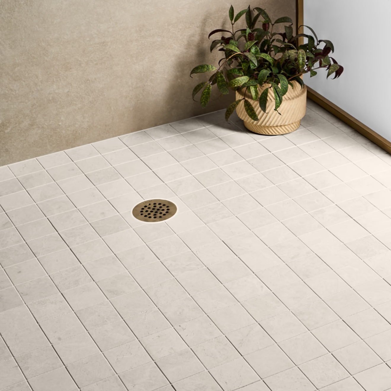 Mosa White 3" Square  Honed Mosaic