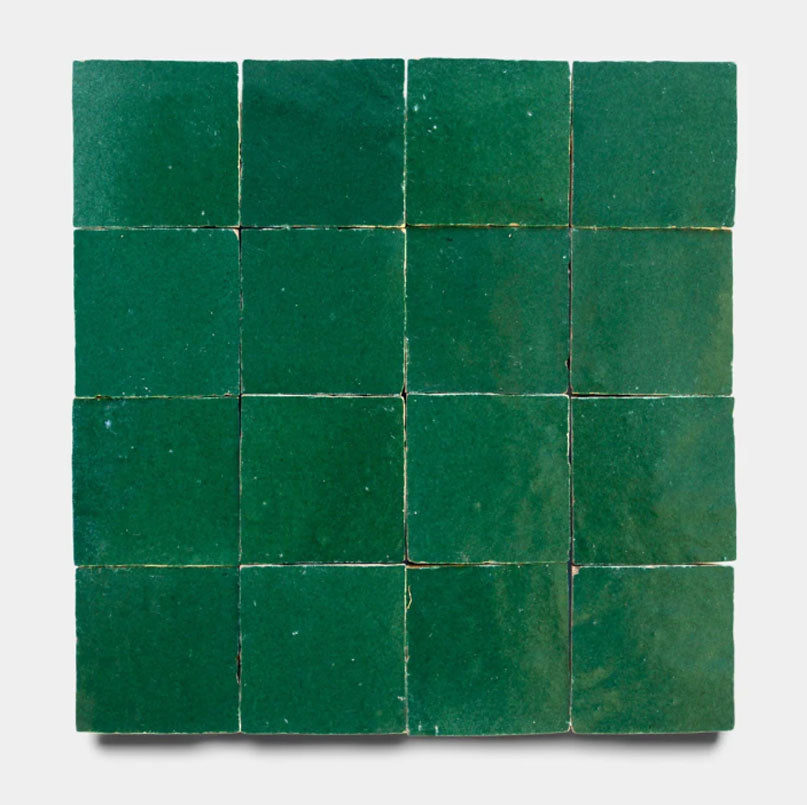 Jade Polished Handmade Glazed Clay Tile — 2" × 6"