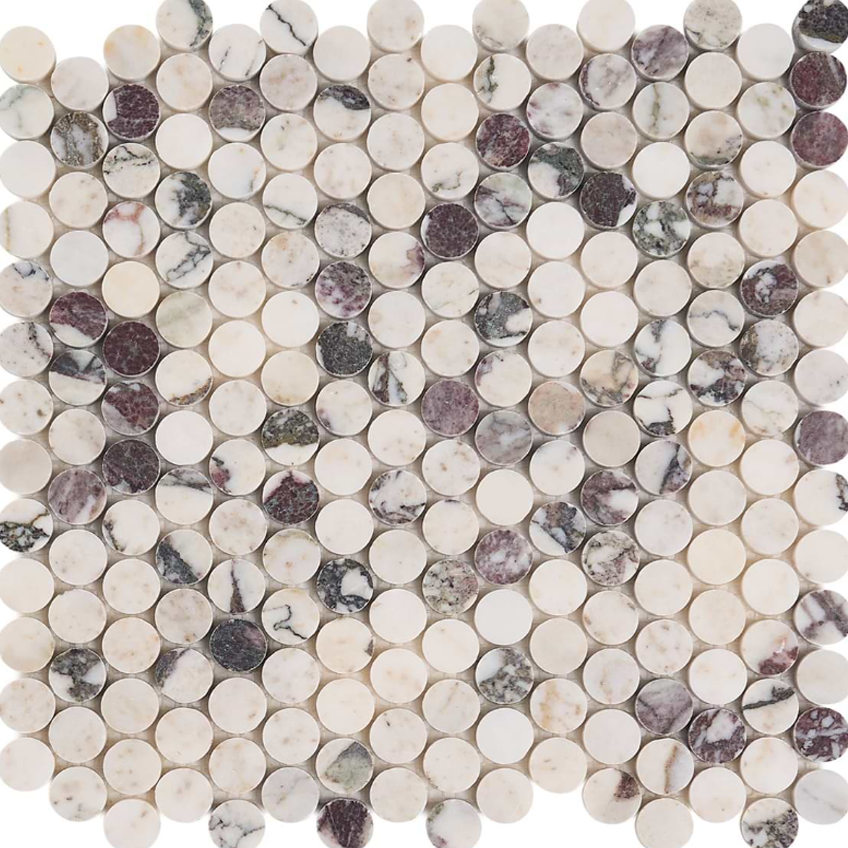 Calacatta Viola Premium 1"Penny Round Honed