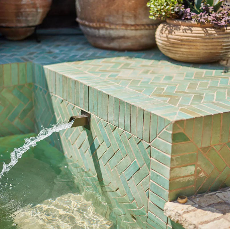 Seafoam Patina  2" X 6" X 3/4" Glazed