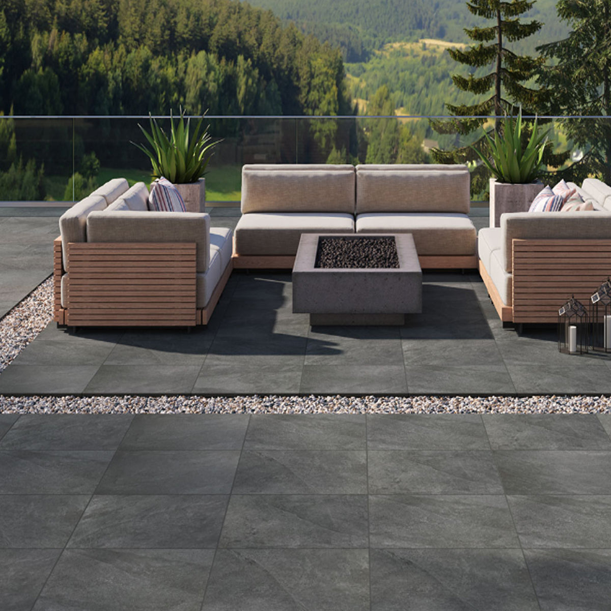 Arterra Paver Legions Midnight Montage Matte 24"X24"X2CM
