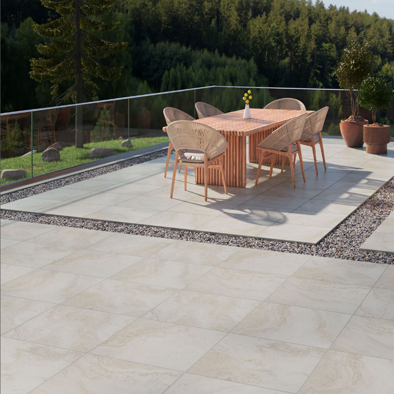 Arterra Paver LivingStyle Travertino  Matte 24"X24"X2CM
