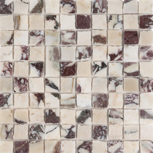 Calacatta Viola Premium 1" x 1" Hand Clipped Honed Mosaic