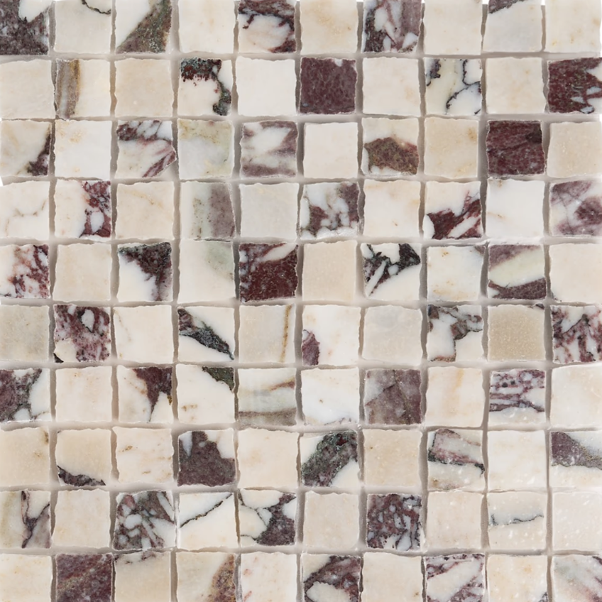 Calacatta Viola Premium 1" x 1" Hand Clipped Honed Mosaic