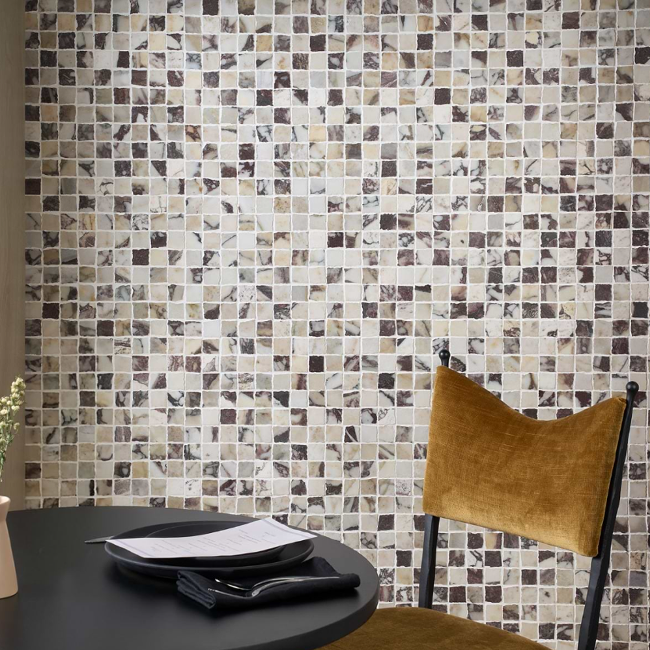 Calacatta Viola Premium 1" x 1" Hand Clipped Honed Mosaic