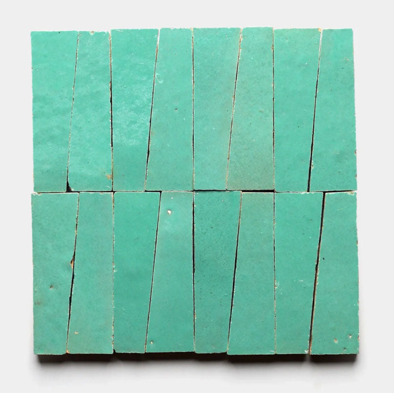 Caribbean Mint  2" X 6" X 3/4" Glazed