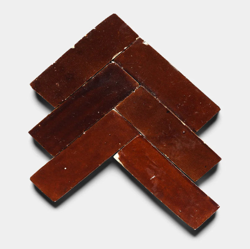 Caramel Clay Handmade Glazed Clay Tile — 2" × 6"