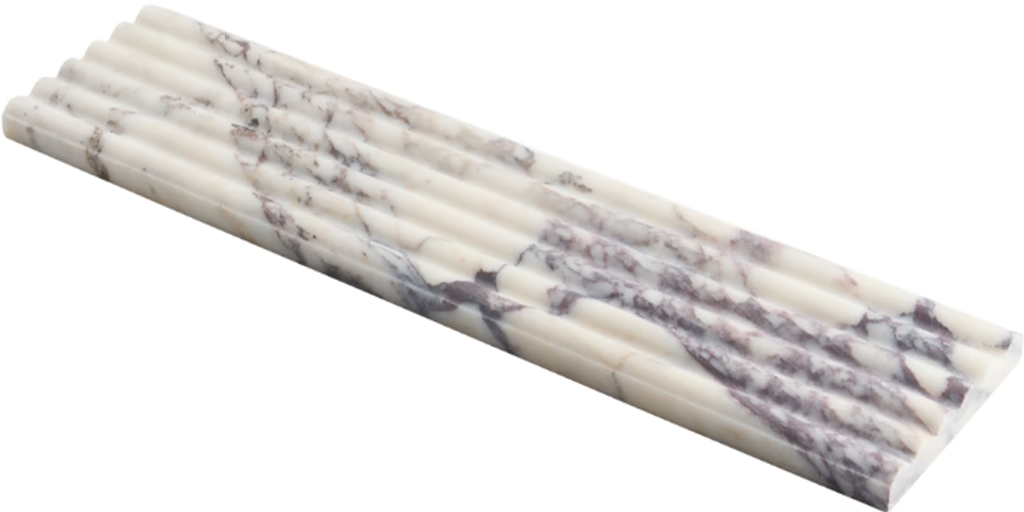 Calacatta Viola Premium 6" x 24" Fluted 3D Honed Marble
