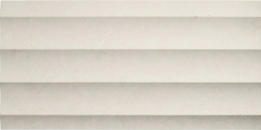 Mosa White  Stonework 12" X 24" Fluted  3D Honed