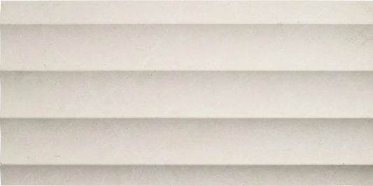 Mosa White  Stonework 12" X 24" Fluted  3D Honed