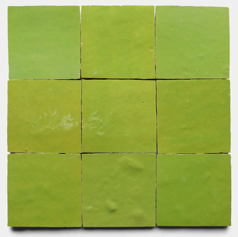Olive Grove Handmade Glazed Clay Tile — 2" × 2"