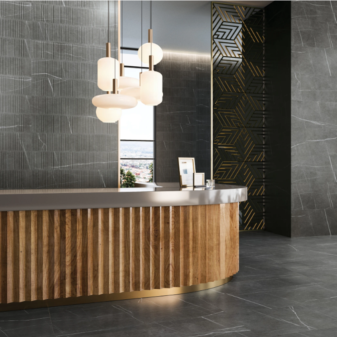 Nomade Noir Parallelo Deco Matte 24" X 48"