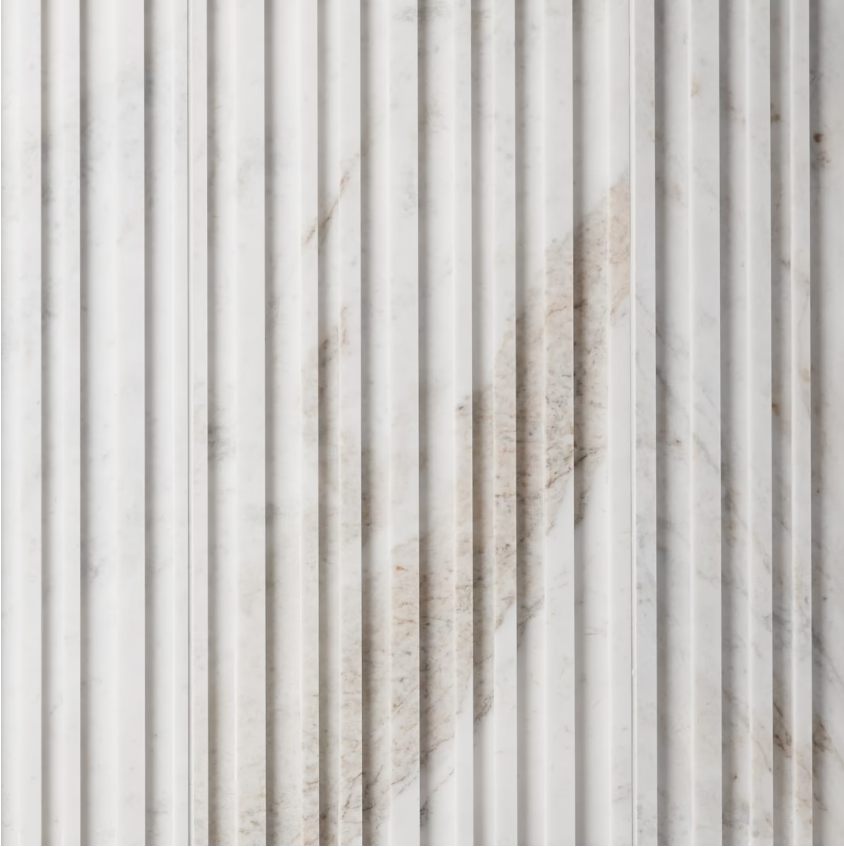 Alaska White Stonework 12" x 24" Barcode 3D Polished