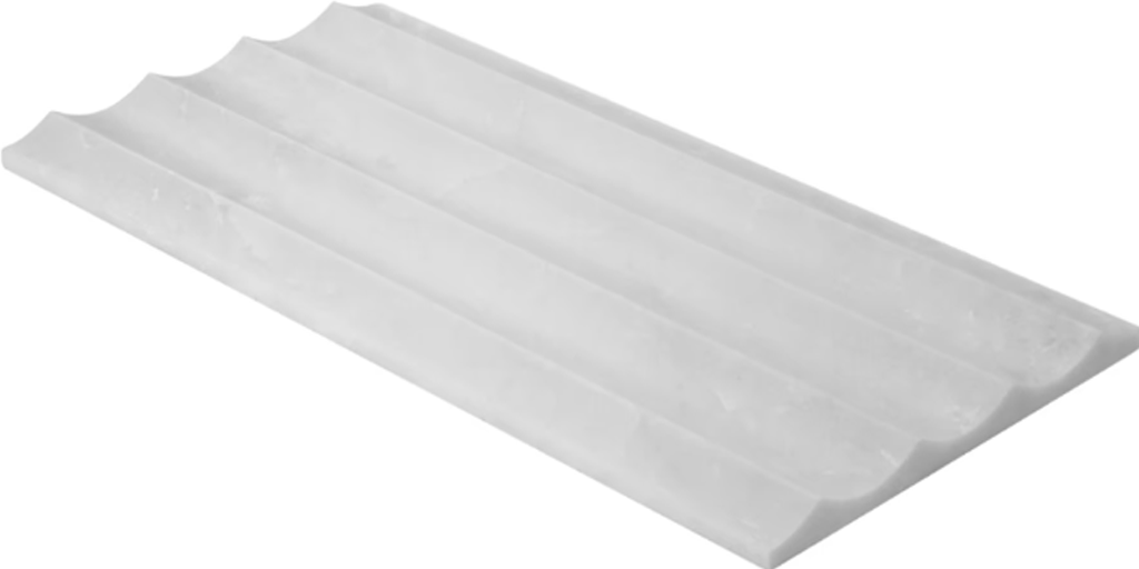 Alaska White Stonework 12" x 24" Fluted 3D  Honed