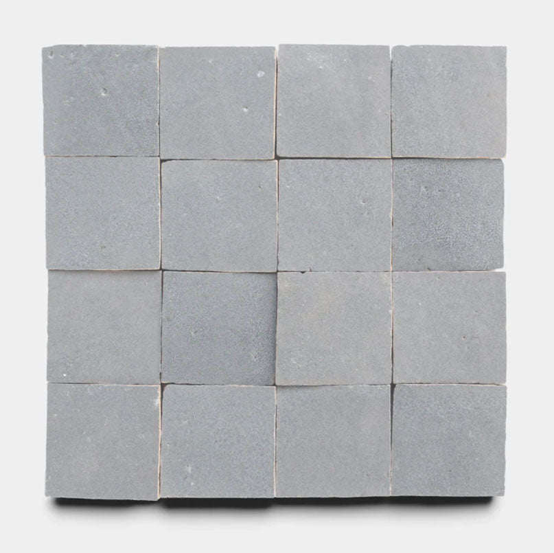 Soft Concrete Handmade Glazed Clay Tile — 2" × 6"